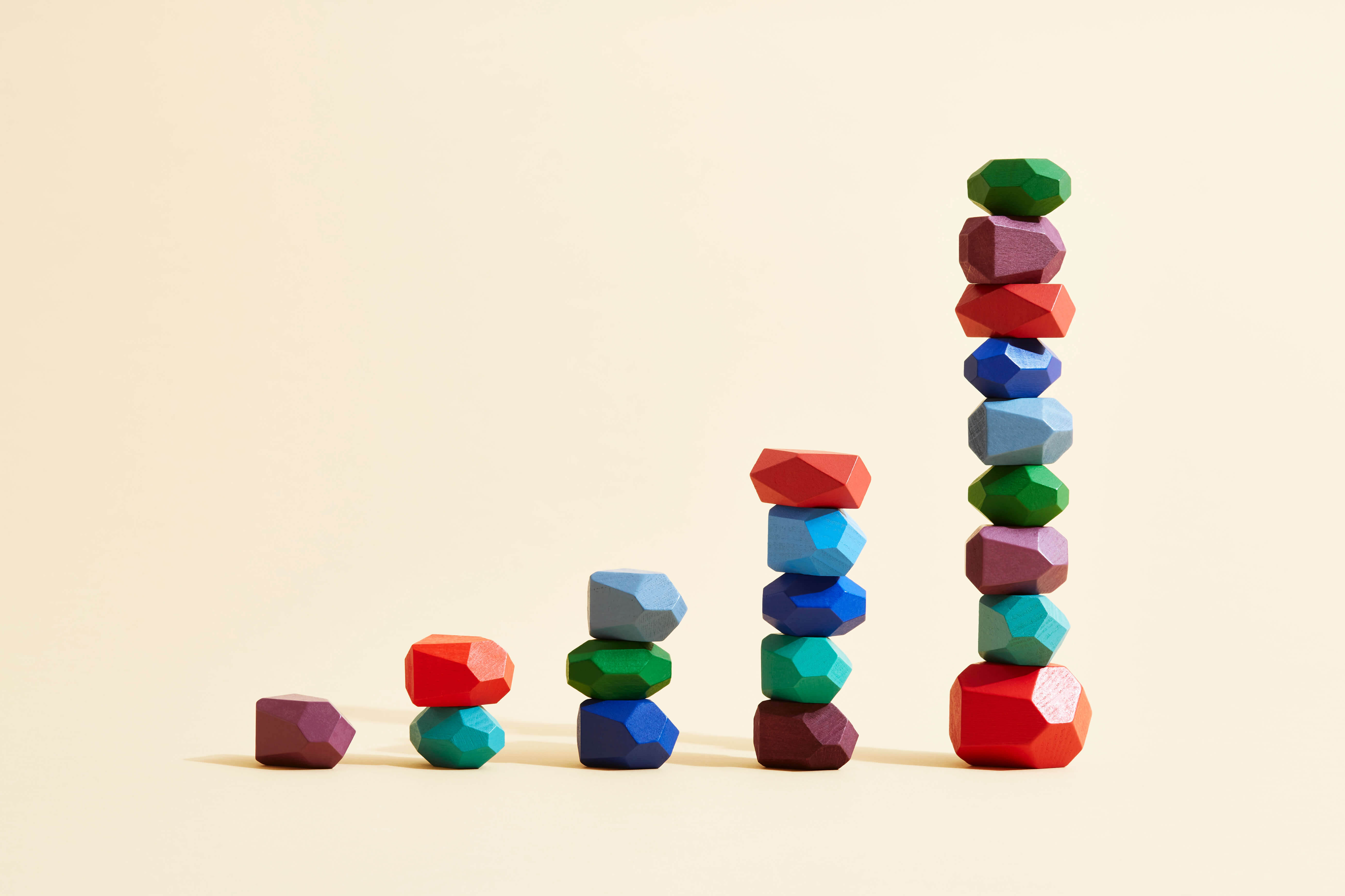 Colourful stones balancing