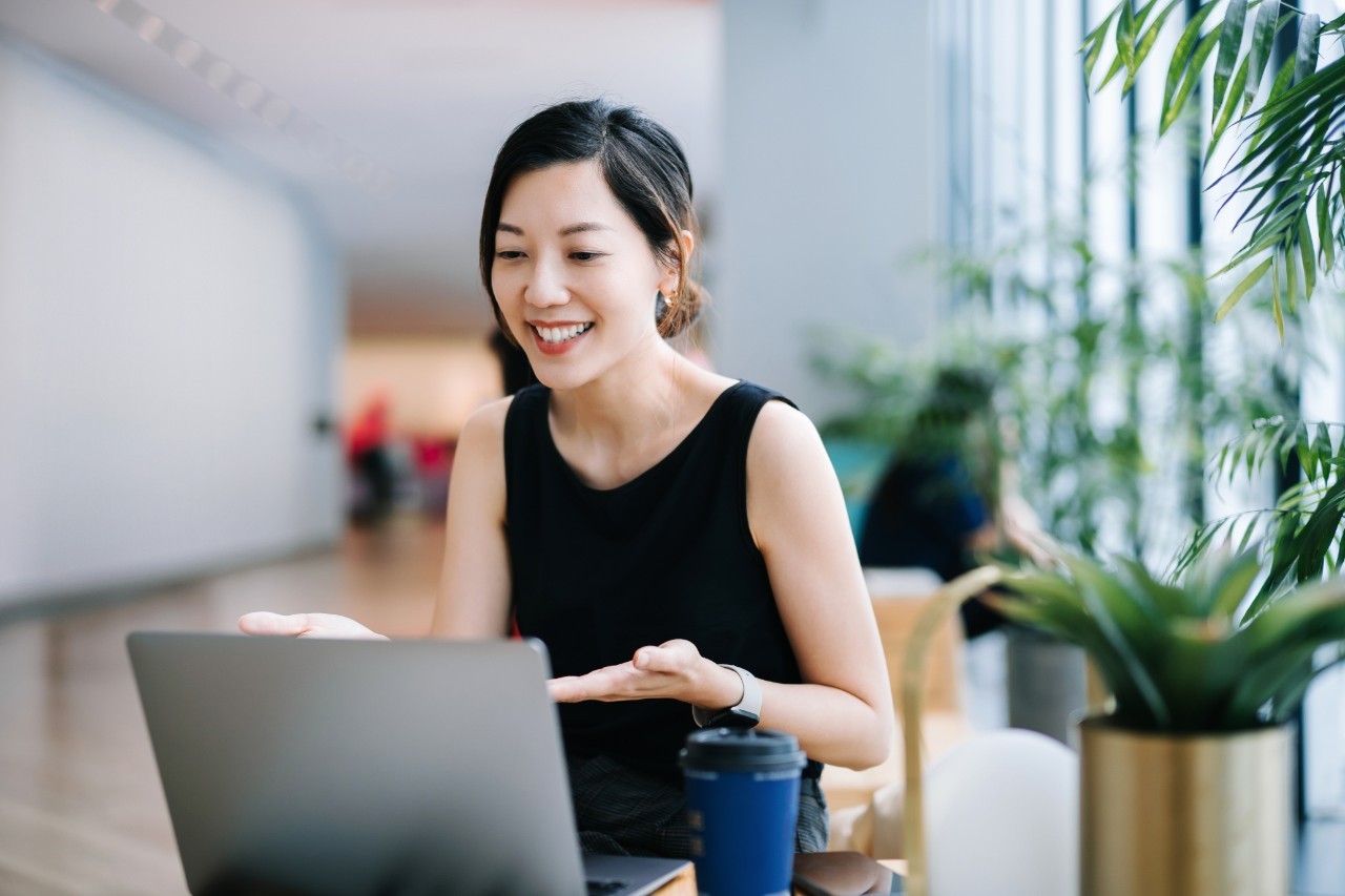 Woman on a video call