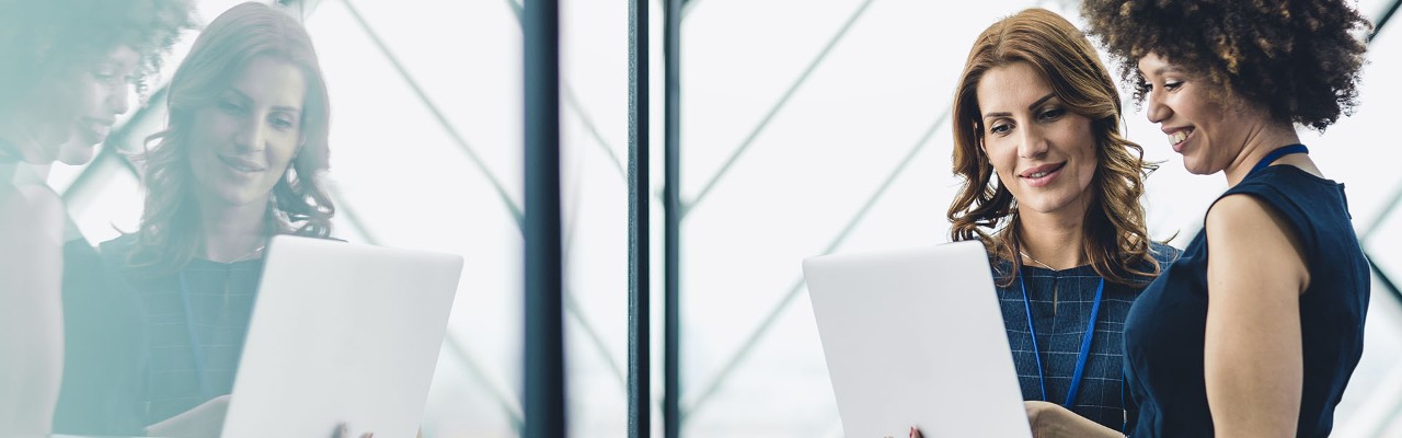 woman looking at laptop